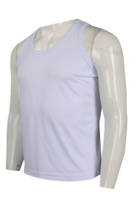 VT211 訂購白色男款跑步背心  背心T恤製造商     白色